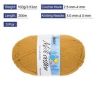 Cotton Yarn soft Knitting Yarn -3 Skeins 3  218yards 3  3 53oz dark Yellow