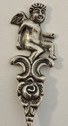 Figural Cherub Cupid Rose 800 Fine Silver Salt Spoon 2 1 8  Figural Nice By Rec