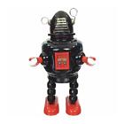 Planet Robot 5 5  Wind Up Tin Toy Saint St  John Black Collectible Retro Space