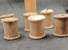 Lot Of 6 Vintage Or Antique Wooden Sewing Thread Spools About 2  Tall