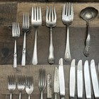 Mixed Assorted Vintage Silverplate Flatware Craft Lot 51 Pieces