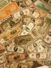     Old Mixed Currency Estate Bulk Lot Silver Certificates Coins Red Blue Seals    