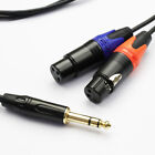 Trs 1 4 Male To Dual Xlr Female Microphones Stereo Splitter Adapter Y Cable Us