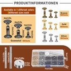 240 Set Leather Rivets  4 Colors 3 Sizes Double Cap Rivet  Rivets For Leather   