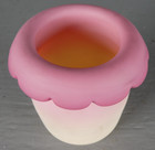 Vintage Hand Blown Burmese Satin Glass Toothpick Holder Uranium Glows