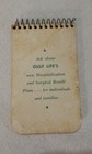 Vtg Gulf Life Insurance Co Jacksonville Fl Spiral Notepad Promo Advertisement