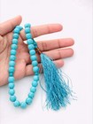 Natural Feroza Stone Turquoise Stone Islamic Prayer 33 Prayer Beads Tasbih    