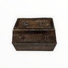 Vintage Wooden Trinket Box Decorative Ornate Metal Trim Hinged Lid Storage