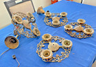 Awesome 4 Matching Art Deco Polychrome Ceiling Light Fixtures Antique Lighting