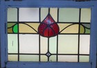 Pretty Abstract Midsize English Leaded Stained Glass Window 28 3 4  X 20 1 4 