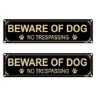 2-pack Beware Of Dog - No Trespassing Sign  12x3 Inch Rust Free  040 Black