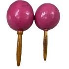 2 Handmade Mexican Pink Maracas Gourds Shakers Music Percussion 9     7 5    Tall