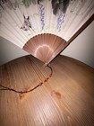 Intage Chinese Hand Painted Folding Fan Bamboo 