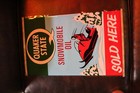 Rare 1960s Nos Quaker State Snowmobile Oil Display  Sign Snow Skiing Gas Ford