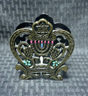 Set Of Two Vintage Jerusalem Jewish Brass Napkin Holders-star Of David   Camel