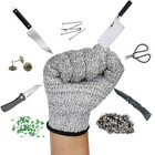 2pairs Safety Cut Proof Stab Resistant Butcher Gloves Kitchen Level 5 Protection