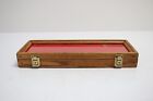 Vintage Oak Knife Display Case Locking With Keys