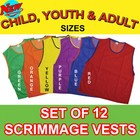 12 Scrimmage Vests Soccer Basketball Football Child Youth Adult Pinnies Jerseys