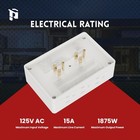 2 Pack Side Outlet Plug Adapter  6-outlet Extender  3-prong  White