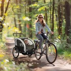 Elite 2-seat Kid Bicycle Trailer Steel W  Water Resistant Windows