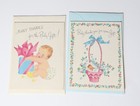Vtg 60   s Ephmera Baby Shower Thank You Cards Baby Girl Announcement Unused Lot 4