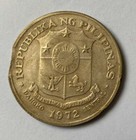 1972 Philippine Jose Rizal 1 Piso Clipped Planchet Mint Error Coin