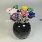 1pcs Natural Quartz Crystal Carved Rose Flower Home Decor Valentine Gift Quartz