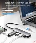 Uni Usb C To Usb Hub Multiport Adapter  Aluminum 4 Ports Usb C Splitter For L   