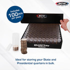 Quarter Coin Storage Tubes - 100 Ct   Archival Quality Plastic Coin Holders