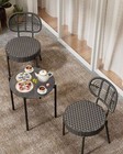 3 Piece Outdoor Furniture Set  patio Bistro Set  Wicker Chairs And Coffee Table 