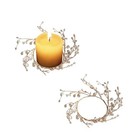 2pcs Pearl Beaded Candle Ring crystal Beaded Garland Clear Diamond Branch 
