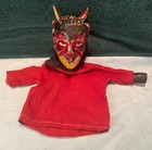Antique Vintage 19th Century Hand-carved Wooden Devil Puppet   Halloween 