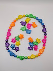 Pop Beads Plastic Snap Together Butterfly Heart Star Ring Necklace Pearl Rainbow
