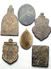 6 Pcs Thai Buddhist Amulets Medal Collection Holy Magic Blessed Coin Talisman