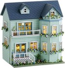 Diy Miniature Wooden Dollhouse Furniture Kit mini Handmade Doll House With Led
