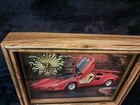 Red Lamborghini Countach 80s Framed Wall Clock Lp500 Vintage When Wen Lambo