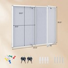 47 5    X 35 5    Enclosed Bulletin Board W aluminum Frame  Felt Surface For School