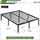 Queen Metal Bed Frame 18  Tall Platform  Heavy Duty With Storage  Easy Assembly
