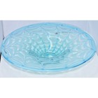 Waterford Evolution Opalescent Blue Art Glass Crystal Round Bowl Centerpiece