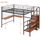 Metal Loft Bed With Desk And Stairs Wardrobe Grid Kids Bed Frames Loft Bunk Beds