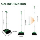 Xxflower Broom And Dustpan Set With Long Handle  10 4 w X 54 7 h  Black Green