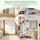 10 Pack Vkania Magnetic Cabinet Locks Baby Proofing - Safety 10  White 