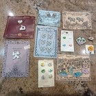 Vtg Large Lot Of Buttons Hand Painted  Zebras Dinosaur Heart Bunny Frog Cat Bird