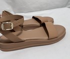 Gianni Bini Gb Sandals Flat 8 5m Gladiator Leather Ankle Strap Beige Nude Women