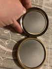Metal Domed Vintage Design Compact Purse Mirror Purple Rhinestone