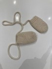 Lalaby Cream Knit Baby Mittens With Tie String Size 6m