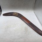 Vintage Wood Hand-carved Boomerang Australian  17 Inches Eagle Head Design Signe