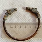Ancient Bronze Bracelet Artifact Heavy Celtic Viking Bangle With Green Patina