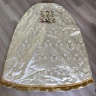 Metallic Gold Cope With Rhinestones   Embroidery Vintage