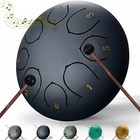 Steel Tongue Drum Rain Drum 6 Inches 8 Notes Musical Instruments For Gift Black